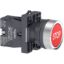 Picture of Complete push button, Easy Harmony XA2, plastic, flush, red, 22mm, spring return, marked STOP, 1NC