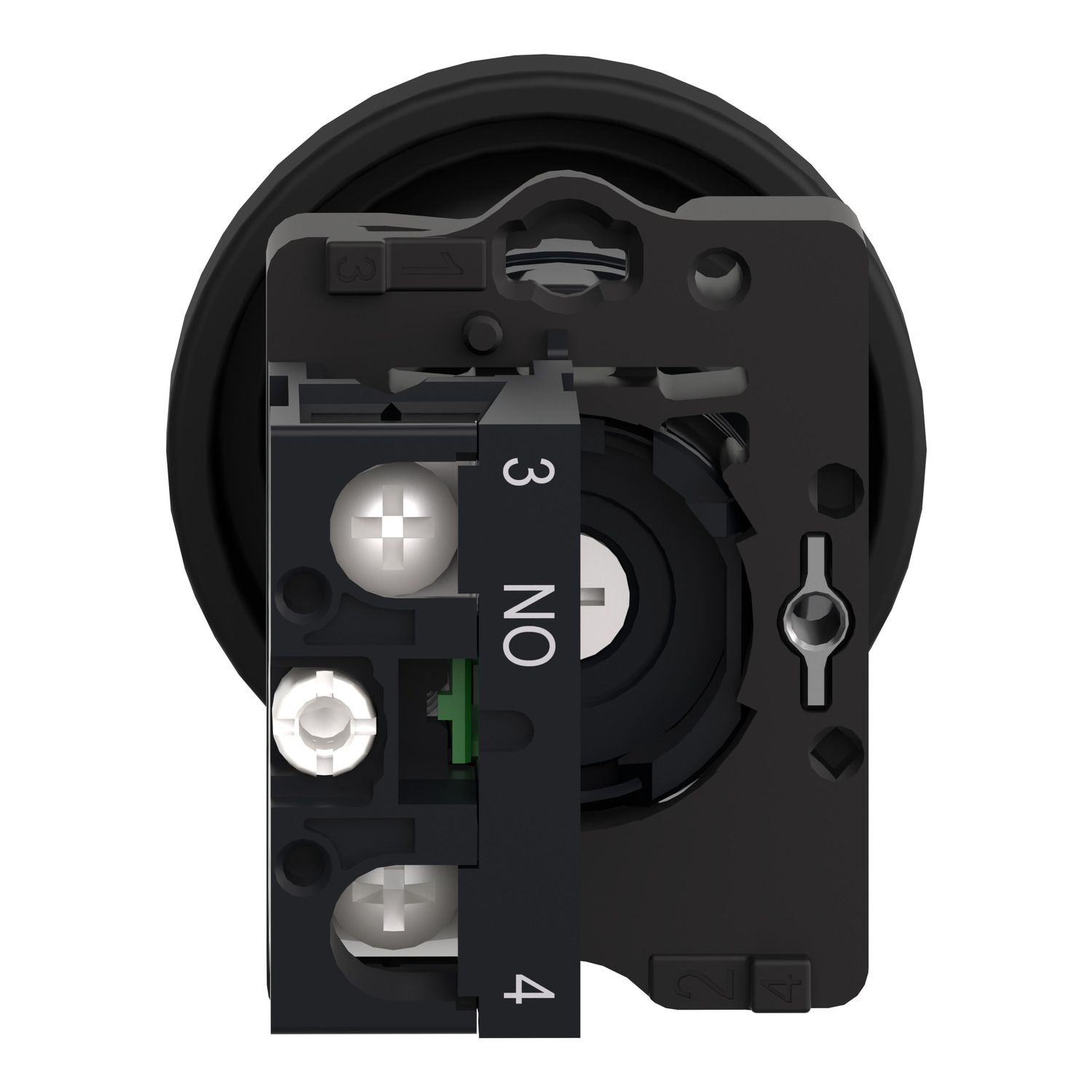 Picture of Complete push button, Easy Harmony XA2, plastic, black mushroom head 40mm, 22mm, 1NO