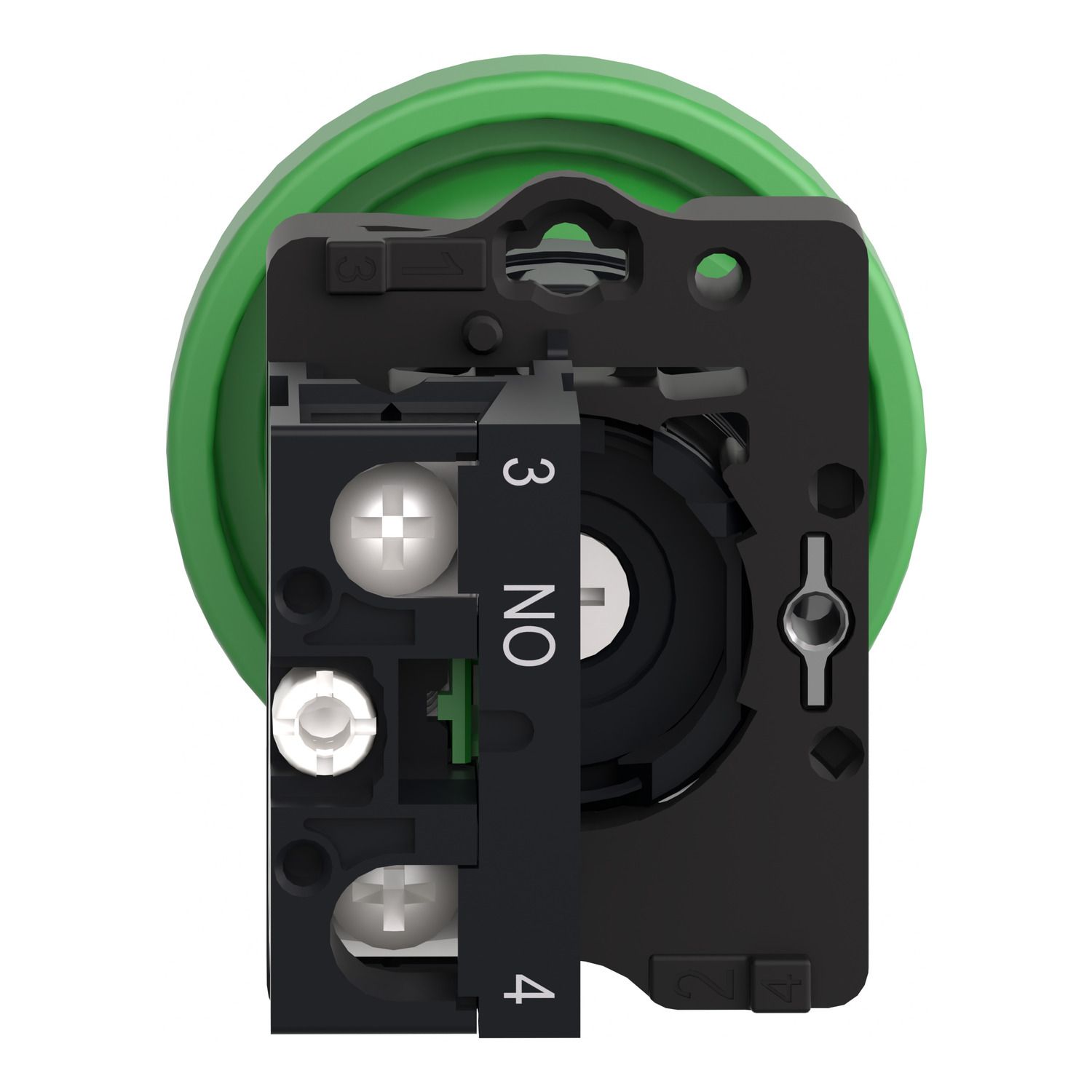 Picture of Complete push button, Easy Harmony XA2, plastic, green mushroom head 40mm, 22mm, 1NO