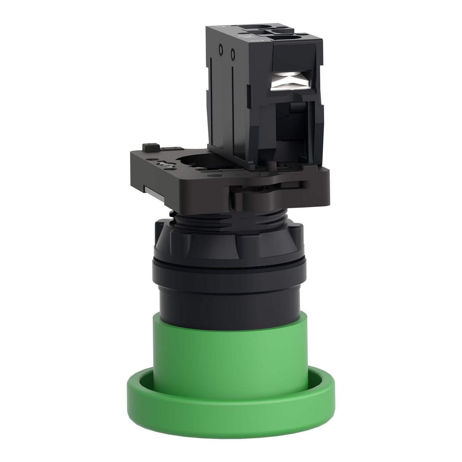 Picture of Complete push button, Easy Harmony XA2, plastic, green mushroom head 40mm, 22mm, 1NO