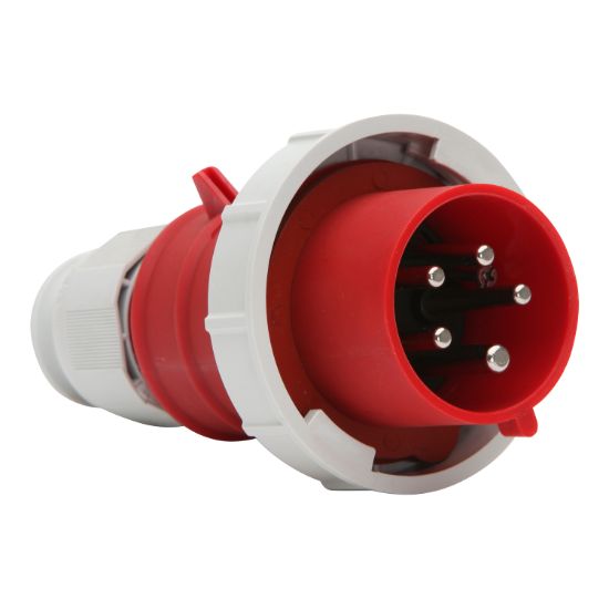 Picture of Plug, 32A, 400V, 5-Round Pin, IP67, Orange/Clear