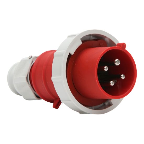 Picture of Plug, 32A, 400V, 4-Round Pin, IP67, Orange/Clear