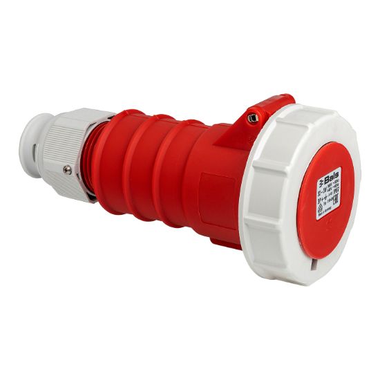 Picture of Cord Extension Socket, 32A, 400V, 4-Round Pin, Orange/Clear