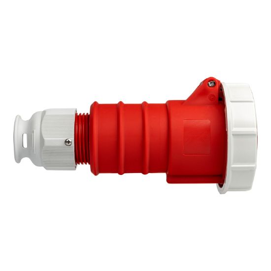 Picture of Cord Extension Socket, 32A, 400V, 4-Round Pin, Orange/Clear