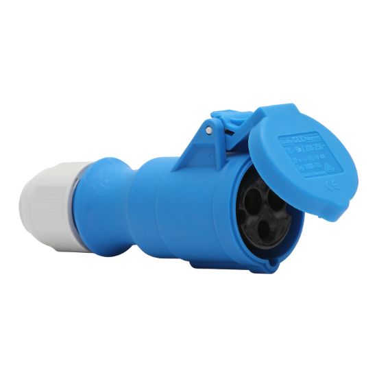 Picture of Cord Extension Socket, 16A, 230V, 3-Round Pin, IP44, Orange/Clear