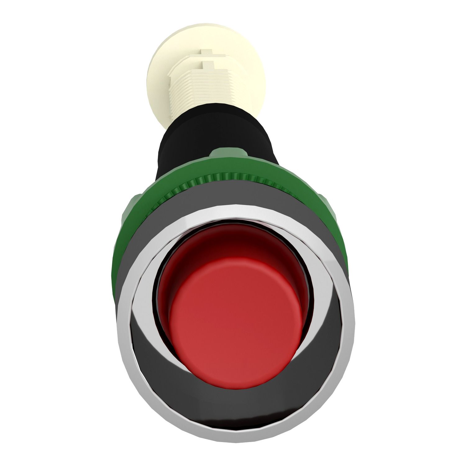 Picture of Manual overload reset push button, Harmony XB4, metal, flush, red, 22mm, 30...130mm actuation distance, unmarked