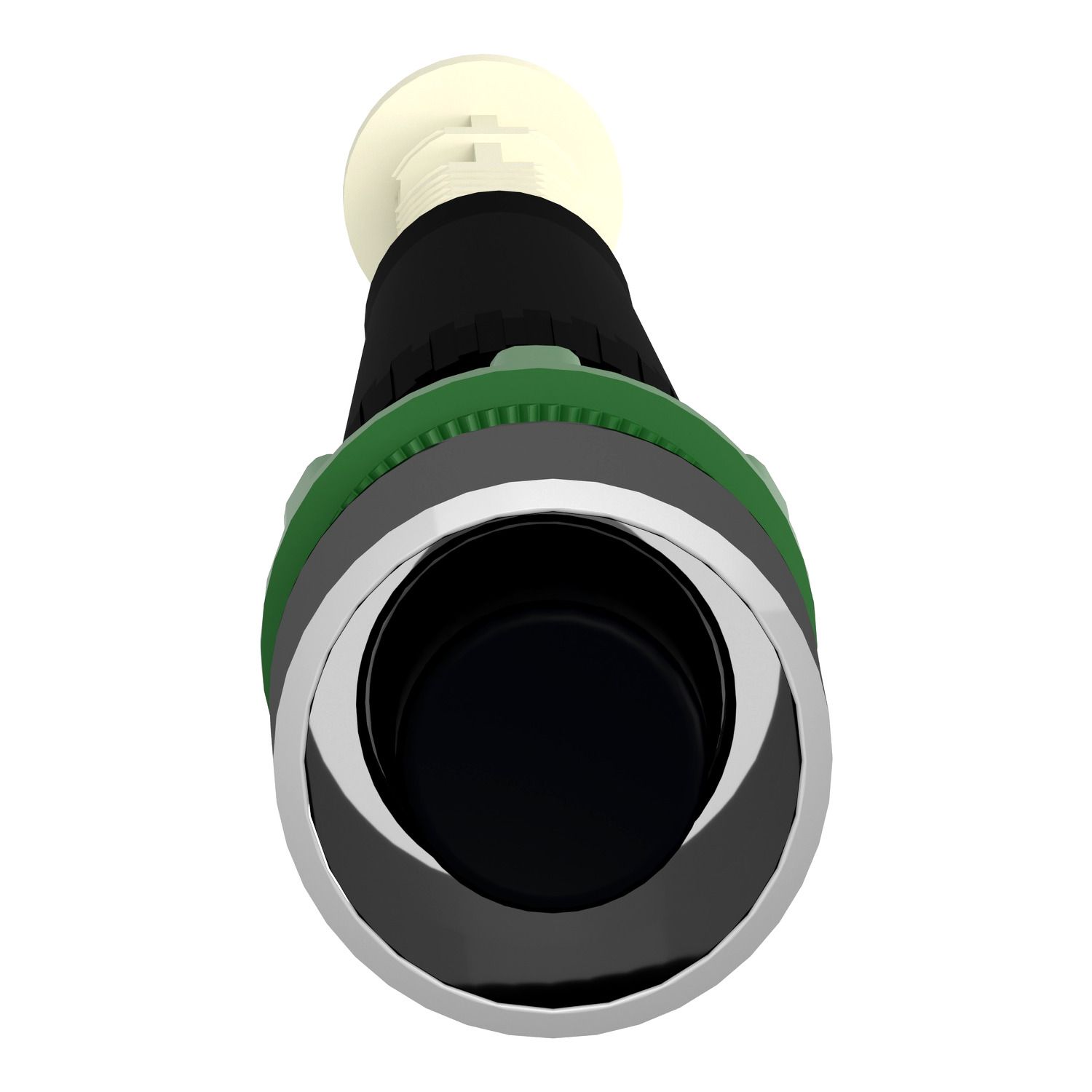 Picture of Manual overload reset push button, Harmony XB4, metal, flush, black, 22mm, 6...16mm actuation distance, unmarked