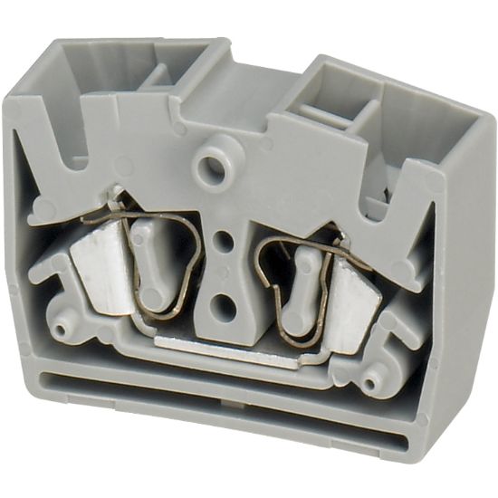 Picture of Mini Terminal block, Linergy TR, spring type, feed through with flange, 4 points, 2.5mm², grey, set of 50