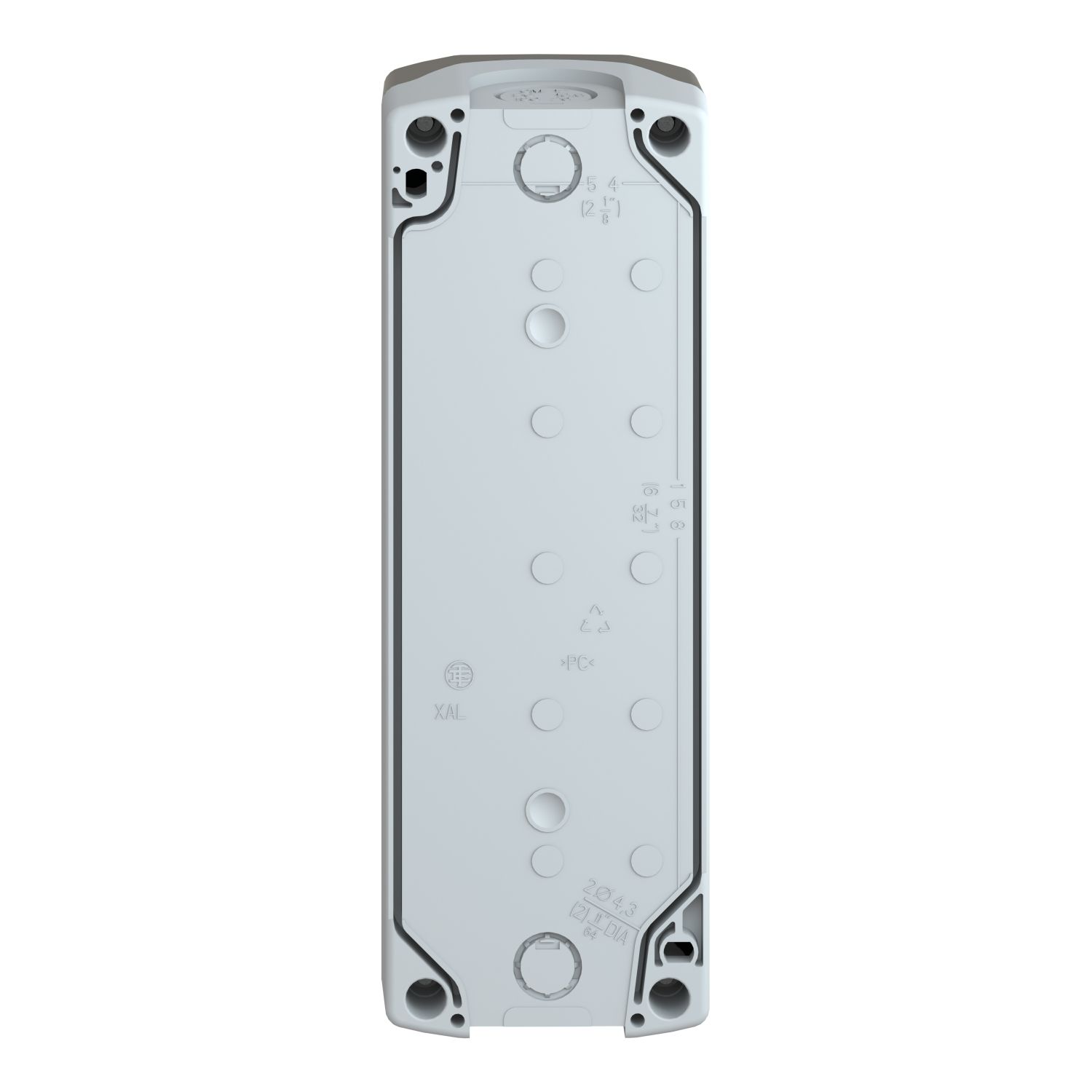 Picture of Empty enclosure, Harmony XALD XALK, plastic, dark grey lid, for push button 22mm, 5 cut outs