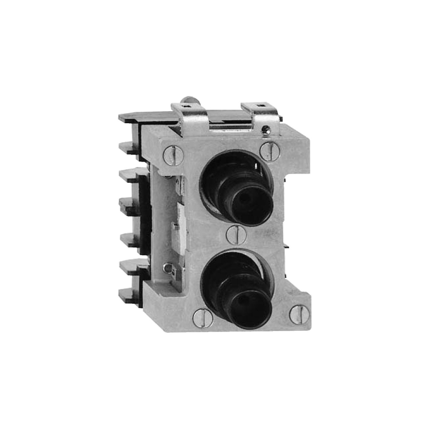 Picture of latching contact block - 1 NC + 1 NO - front mounting, 40 mm centres
