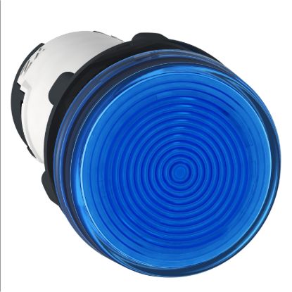 Picture of Monolithic pilot light, Harmony XB7, plastic, blue, 22mm, plain lens for BA9s bulb, lt 250V