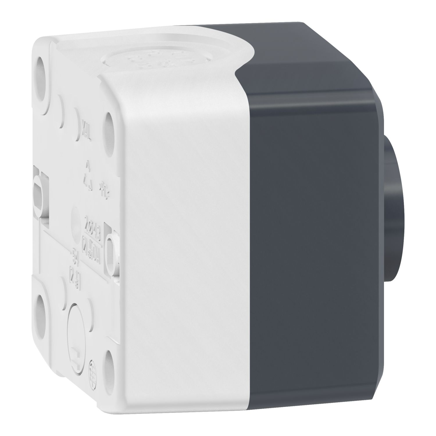 Picture of Control station, Harmony XALD XALK, plastic, dark grey lid, 1 green flush push button Ø22, spring return, marked START, 1 NO