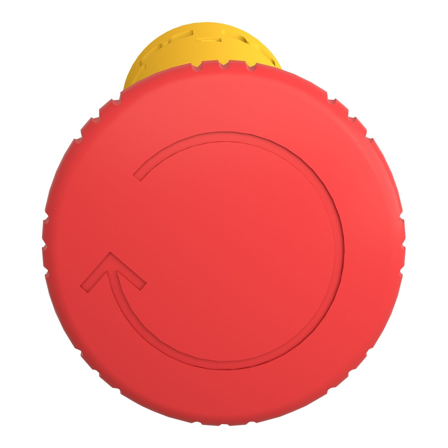 Picture of Monolithic emergency stop, Harmony XB7, plastic, red mushroom 40mm, 22mm, latching turn to release, 2NC
