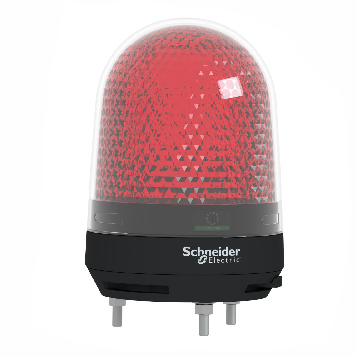 Picture of Illuminated beacon with buzzer, Harmony XVR, red, 100mm, 70...90dB, integral LED, 100...230V AC