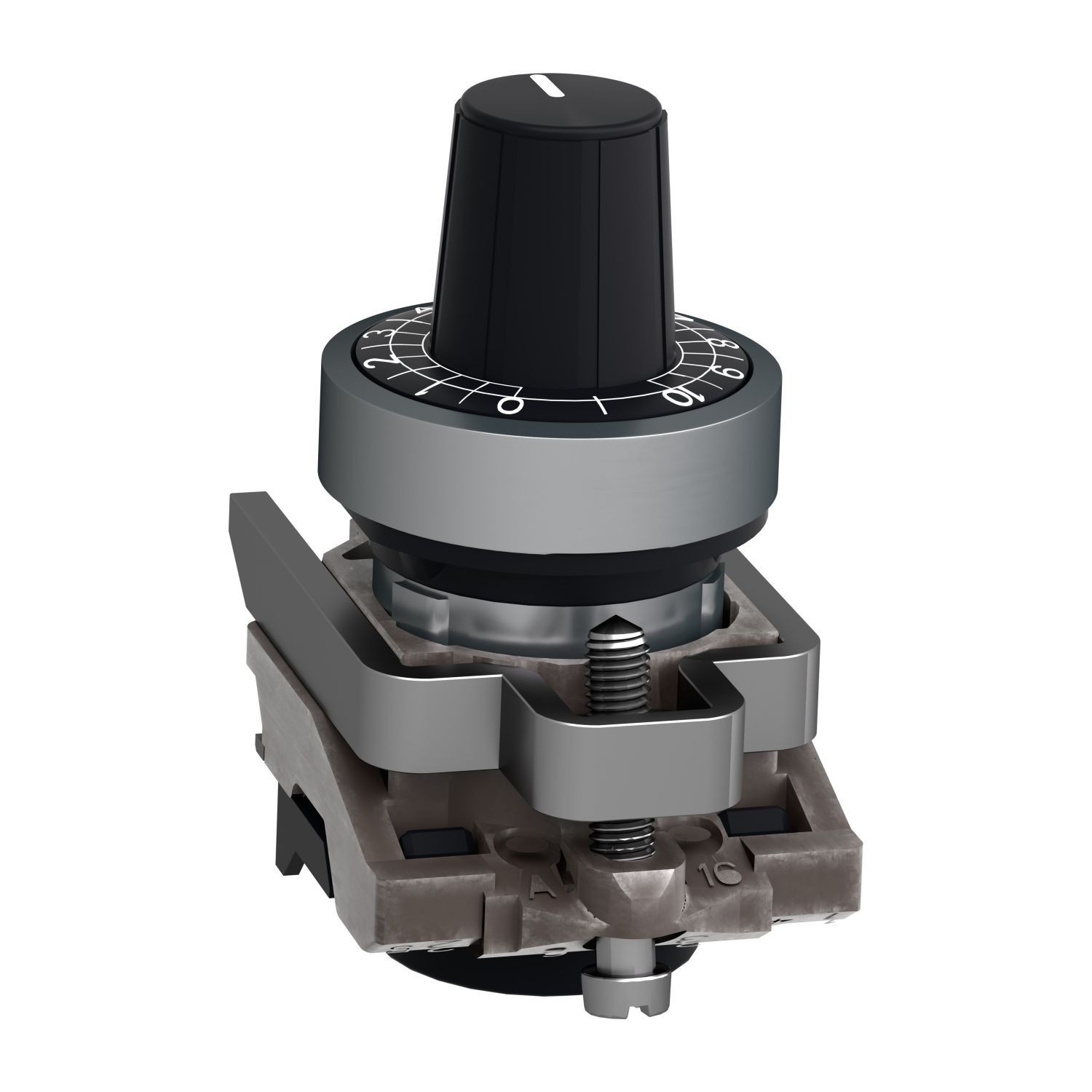 Picture of Potentiometer head, Harmony XB4, metal,black, 22mm, for use with 6mm shaft