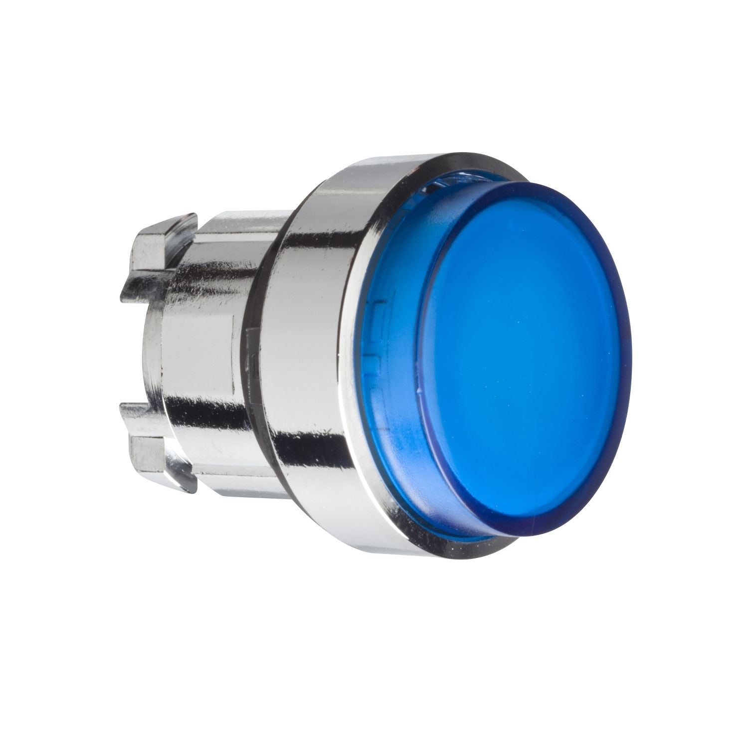 Picture of head for illuminated push button, Harmony XB4, blue, projecting pushbutton, 22mm, spring return, BA9s bulb