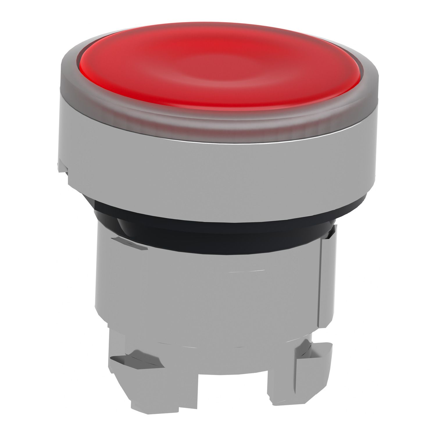 Picture of Head for illuminated push button, Harmony XB4, metal, flush, red, 22mm, spring return, plain lens for BA9s bulb