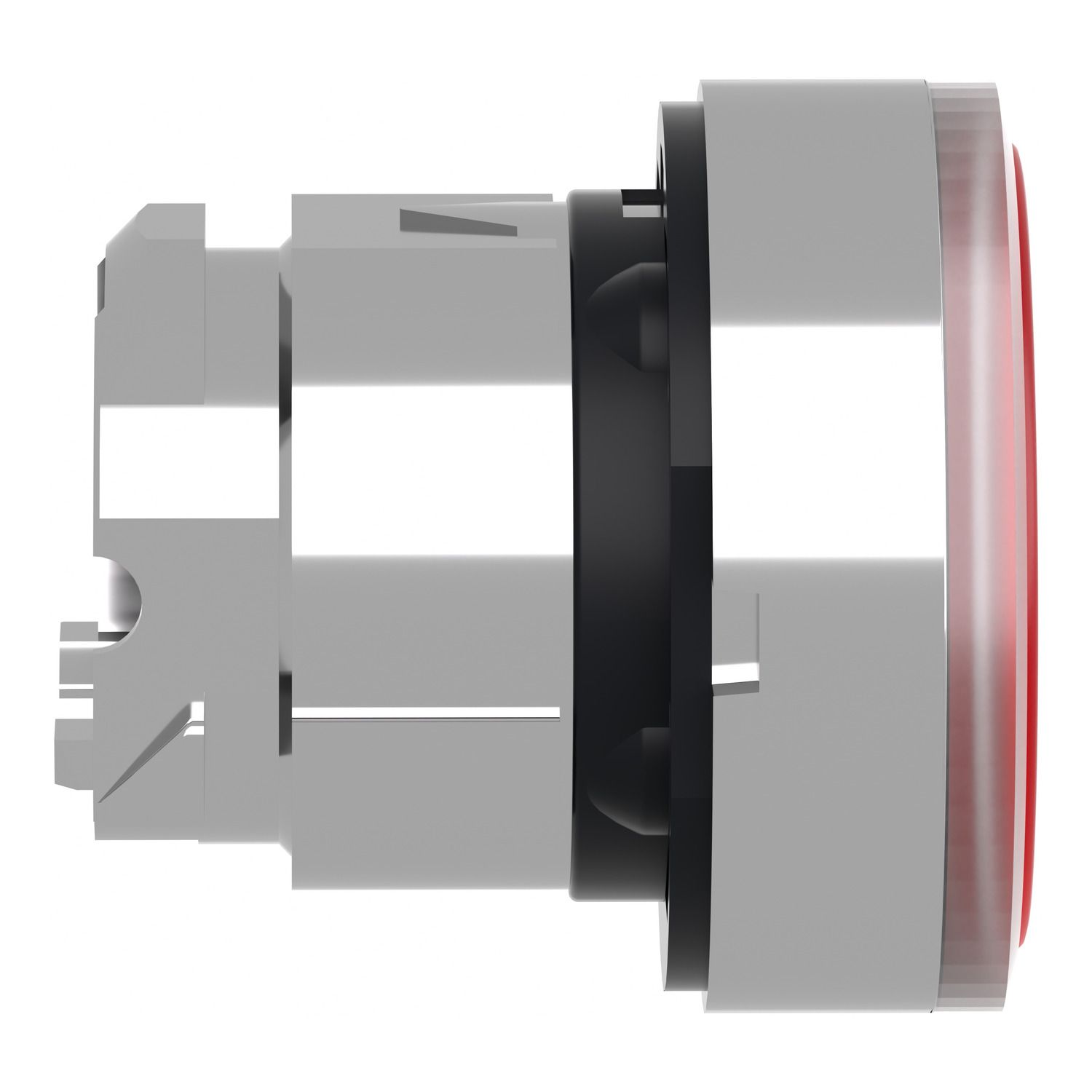Picture of Head for illuminated push button, Harmony XB4, metal, flush, red, 22mm, spring return, plain lens for BA9s bulb