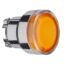 Picture of Head for illuminated push button, Harmony XB4, metal, flush, orange, 22mm, spring return, plain lens for BA9s bulb