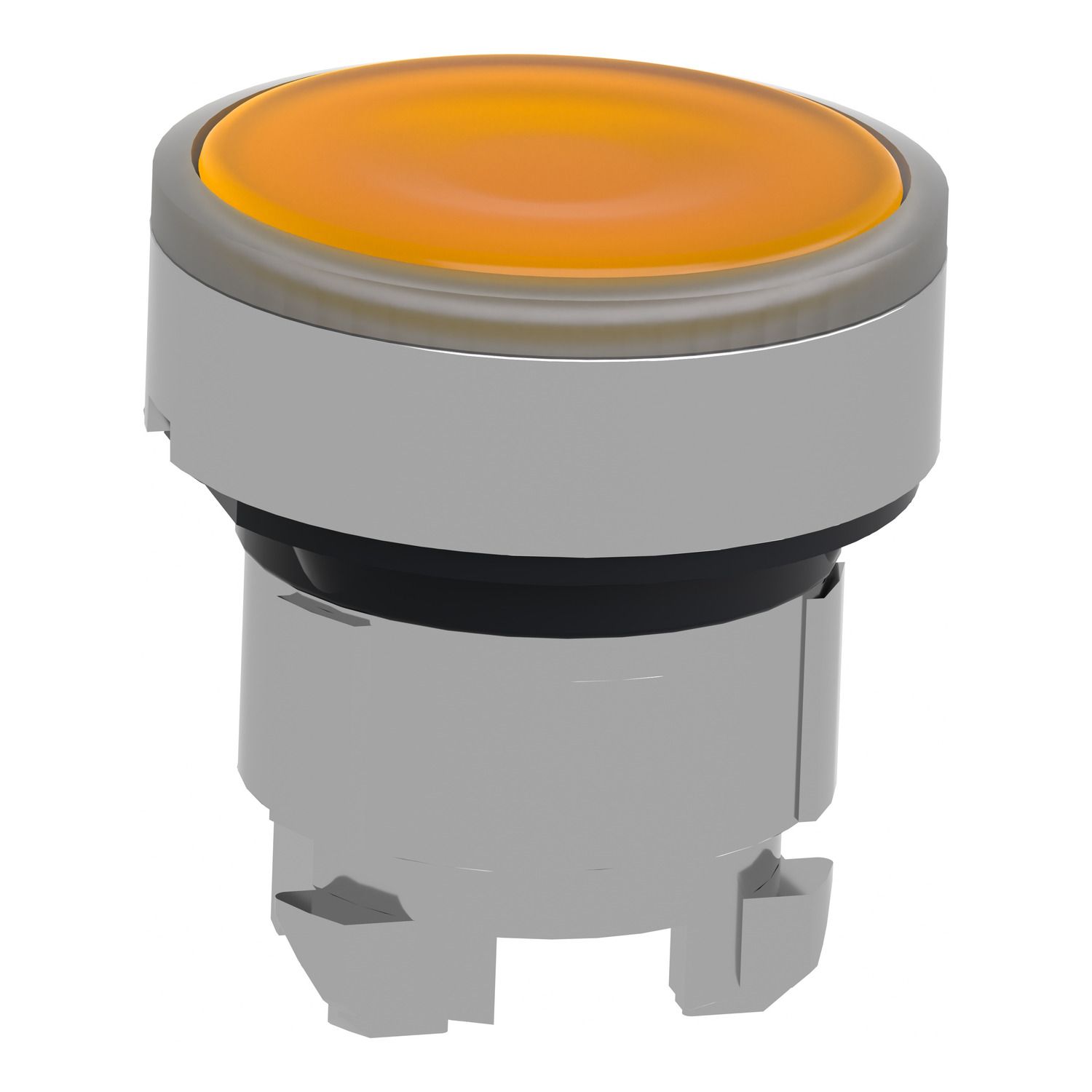 Picture of Head for illuminated push button, Harmony XB4, metal, flush, orange, 22mm, spring return, plain lens for BA9s bulb