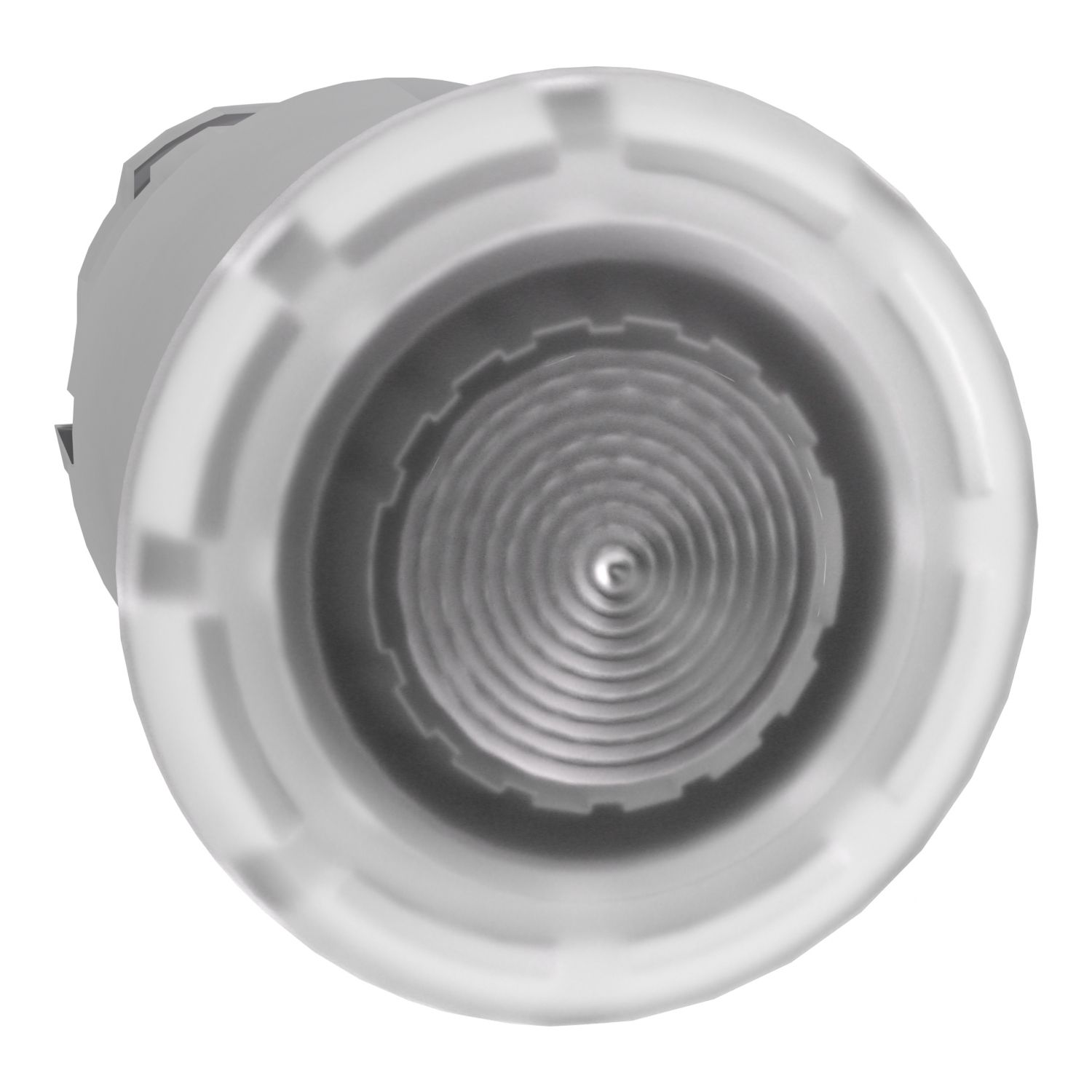 Picture of Head for illuminated push button, Harmony XB4, white, mushroom 40mm, 22mm, latching, push pull to release, universal LED, unmarked