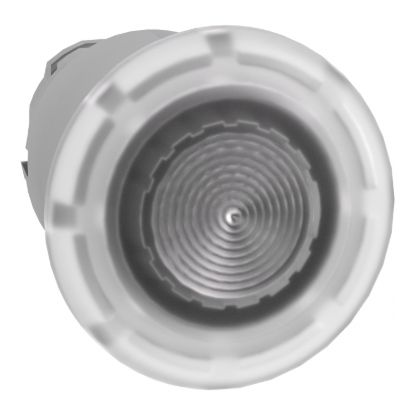 Picture of Head for illuminated push button, Harmony XB4, white, mushroom 40mm, 22mm, latching, push pull to release, universal LED, unmarked