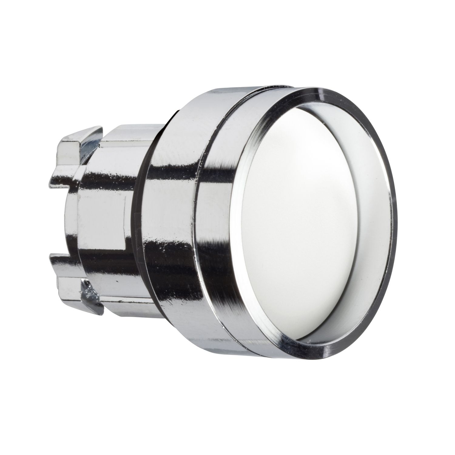 Picture of Head for illuminated push button, Harmony XB4, metal, white recessed, 22mm, spring return, high guard, unmarked