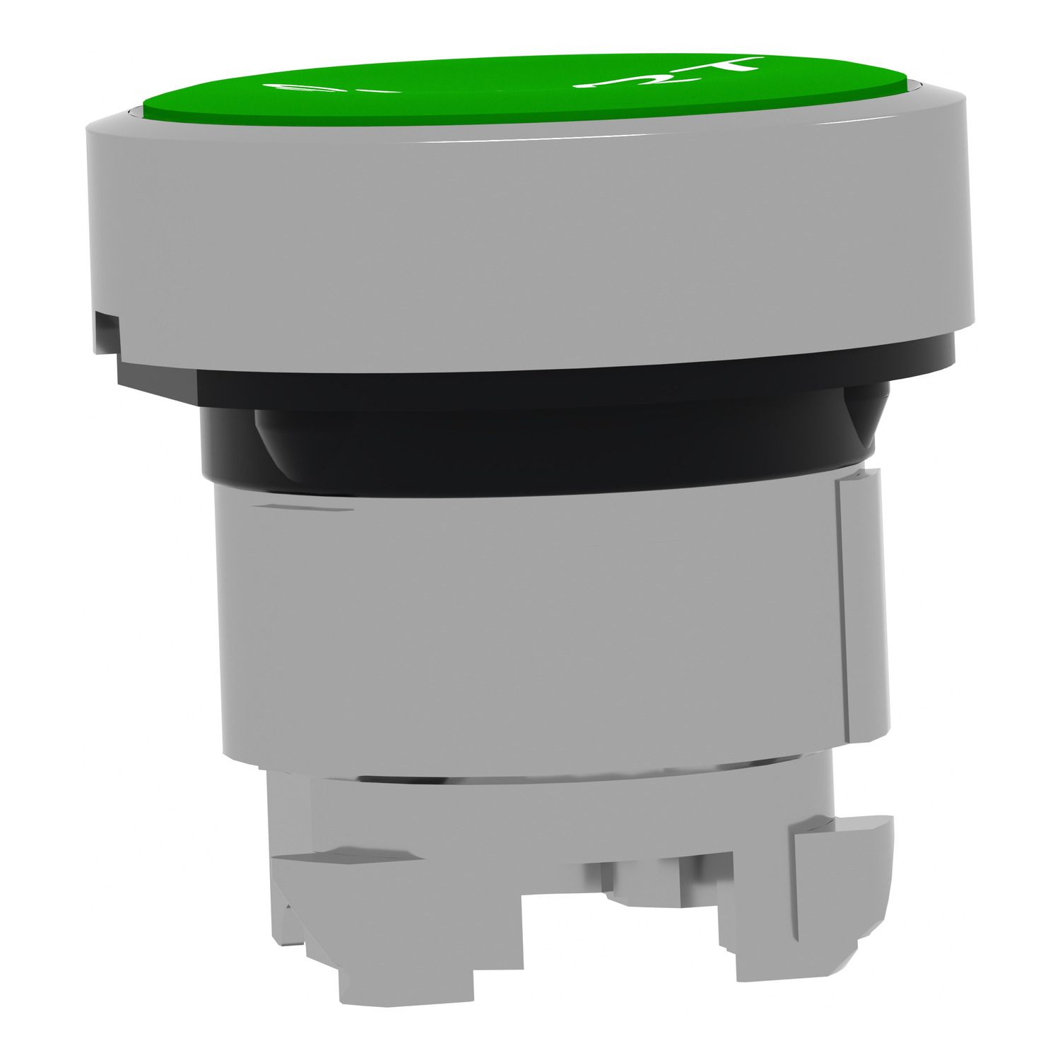 Picture of Push button head, Harmony XB4, metal, flush, green, 22mm, spring return, marked START