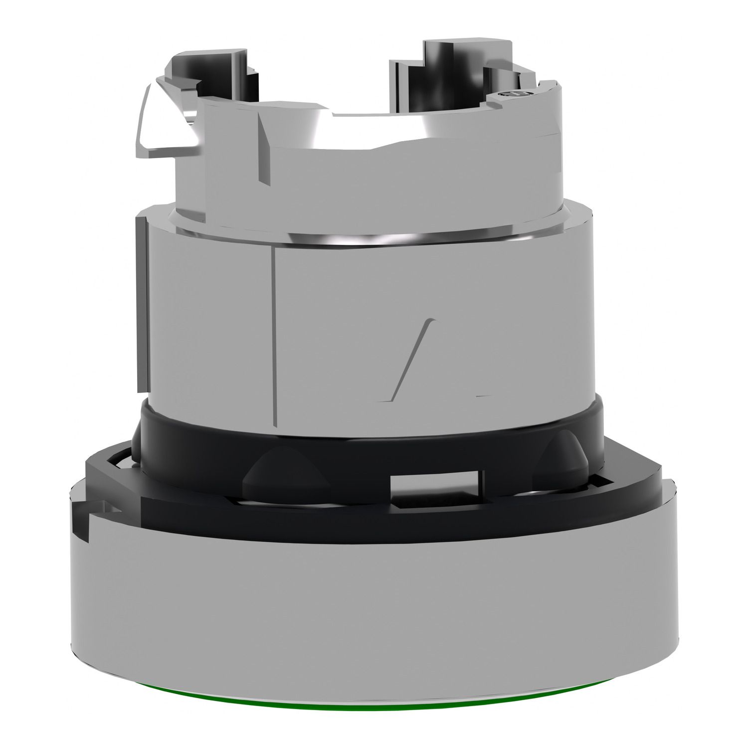 Picture of Push button head, Harmony XB4, metal, flush, green, 22mm, spring return, marked START