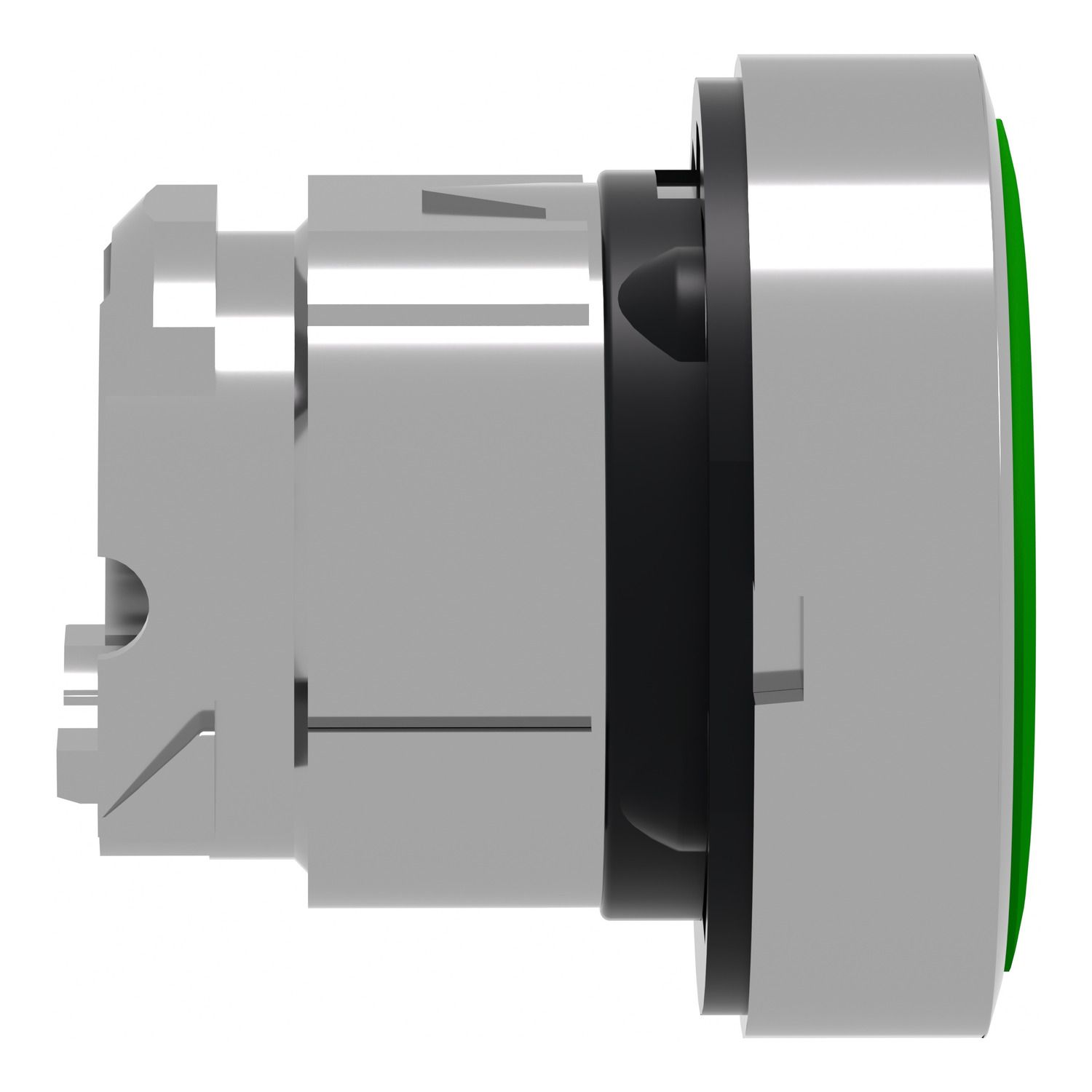 Picture of Push button head, Harmony XB4, metal, flush, green, 22mm, spring return, marked START
