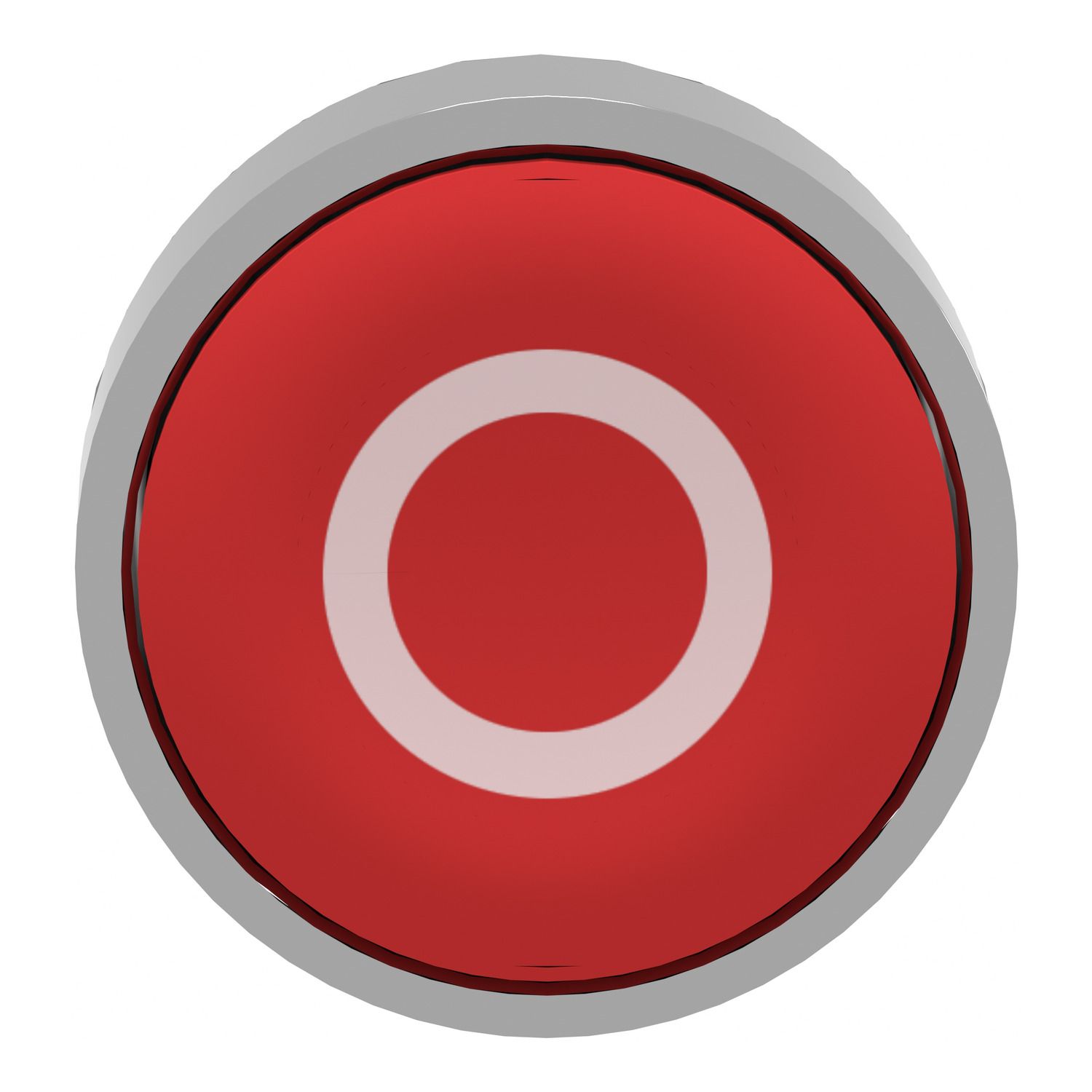 Picture of Push button head, Harmony XB4, metal, flush, red, 22mm, spring return, marked O