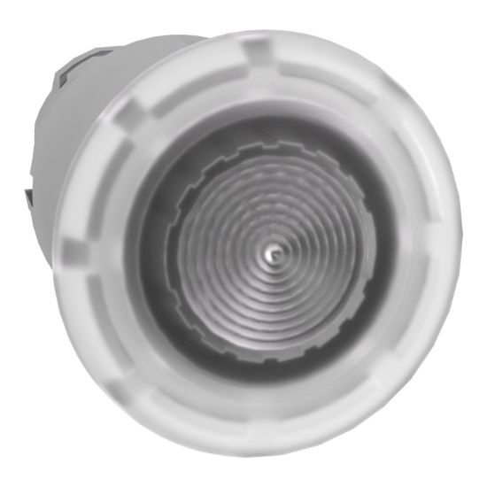 Picture of Head for illuminated push button, Harmony XB4, white, mushroom 40mm, 22mm, latching, push pull to release, universal LED, unmarked