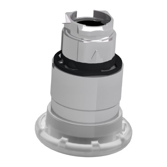 Picture of Head for illuminated push button, Harmony XB4, white, mushroom 40mm, 22mm, latching, push pull to release, universal LED, unmarked
