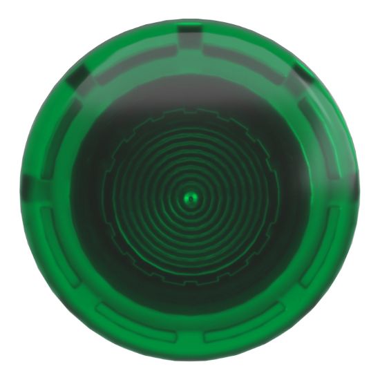 Picture of Head for illuminated push button, Harmony XB4, green mushroom 40mm, 22mm, latching, push pull to release, universal LED, unmarked