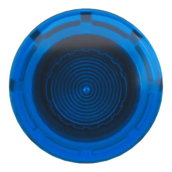 Picture of Head for illuminated push button, Harmony XB4, metal, blue mushroom 40mm, 22mm, universal LED, latching push pull