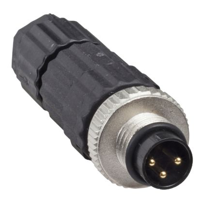 Picture of Male, M8, 3 pin, straight connector, cable gland M9.5 x 1