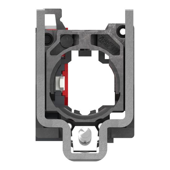 Picture of Complete body contact assembly, Harmony XB4, single contact, with fixing collar, metal, 1 NC, compact push in terminals