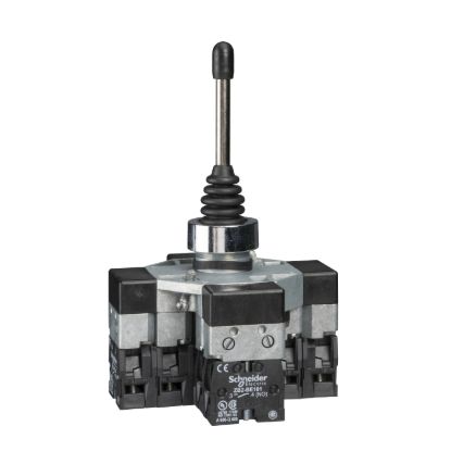 Picture of Complete joystick controller, XD2,XD4, 22mm, 4 directions 2NO per direction,1st notch stay put, 2nd notch with spring return to 1st notch