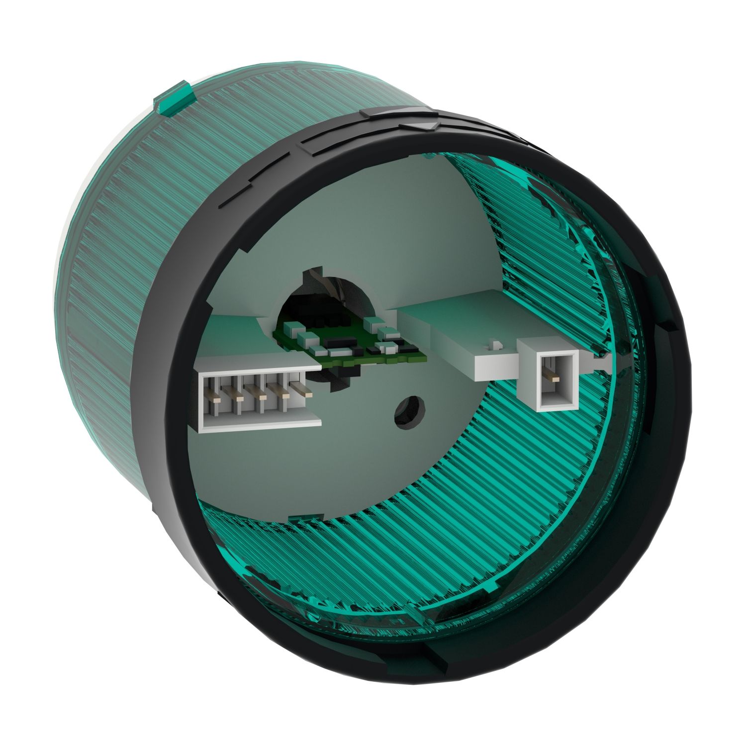 Picture of Indicator bank, Harmony XVB, illuminated unit, plastic, green, 70mm, flashing, for bulb or LED, 24V AC, 24...48V DC