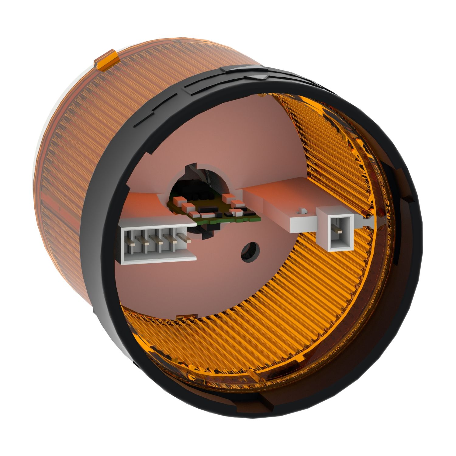 Picture of Indicator bank, Harmony XVB, illuminated unit, plastic, orange, 70mm, flashing, for bulb or LED, 48... 230V AC