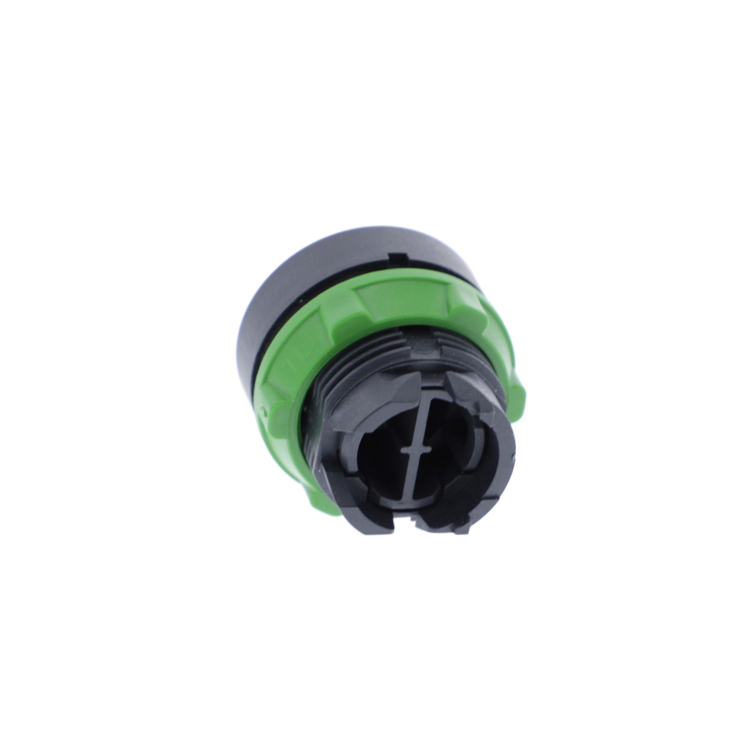 Picture of Push button head, Harmony XB5, plastic, flush, black, 22mm, spring return, unmarked