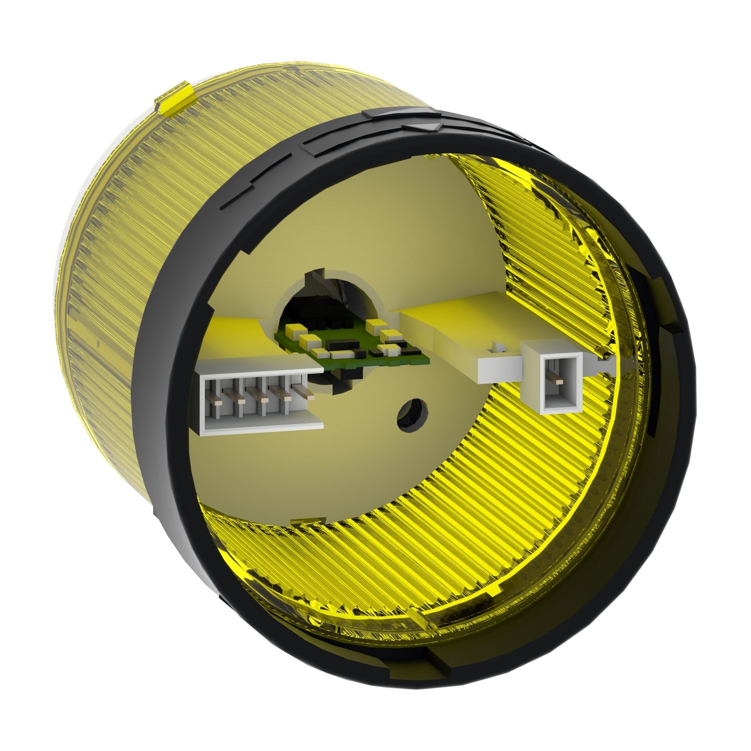 Picture of Indicator bank, Harmony XVB, illuminated unit, plastic, yellow, 70mm, flashing, for bulb or LED, 48... 230V AC