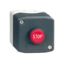 Picture of Complete control station, Harmony XALD, dark grey, 1 red flush pushbutton,22mm,spring return, 1NC, marked STOP