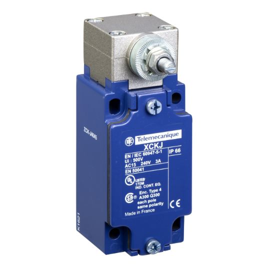 Picture of Limit switch body with spring return rotary head, Limit switches XC Standard, ZCKJ, w/o lever, fixed, 2C/O, snap, Pg13