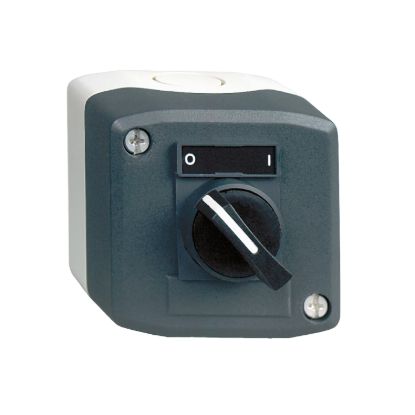 Picture of Control station, Harmony XALD XALK, plastic, dark grey lid, 1 selector switch, standard handle 22mm, 1NO