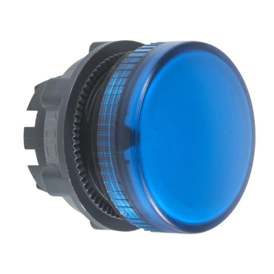 Picture of Head for pilot light, Harmony XB5, blue, 22mm, with grooved lens, integral LED