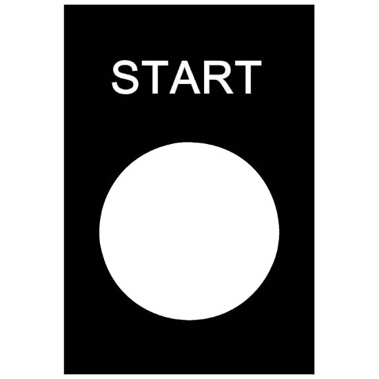 Picture of Marked legend, Harmony XAC, nameplate, 30x40mm, plastic, black, 22mm push button, white marked START