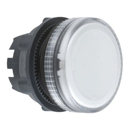 Picture of Head for pilot light, Harmony XB5, clear, 22mm, with grooved lens, integral LED