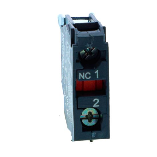 Picture of Single contact block, Harmony XB5N XB7N, silver alloy, screw clamp terminal, 1 NC