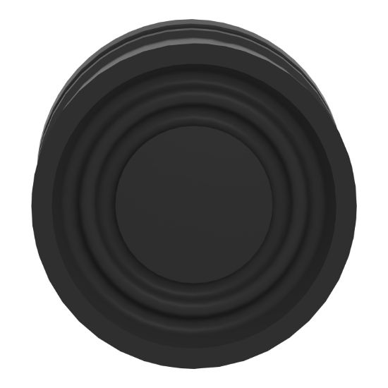 Picture of Push button head, Harmony XB4, metal, flush, black, 22mm, spring return, coloured boot, unmarked